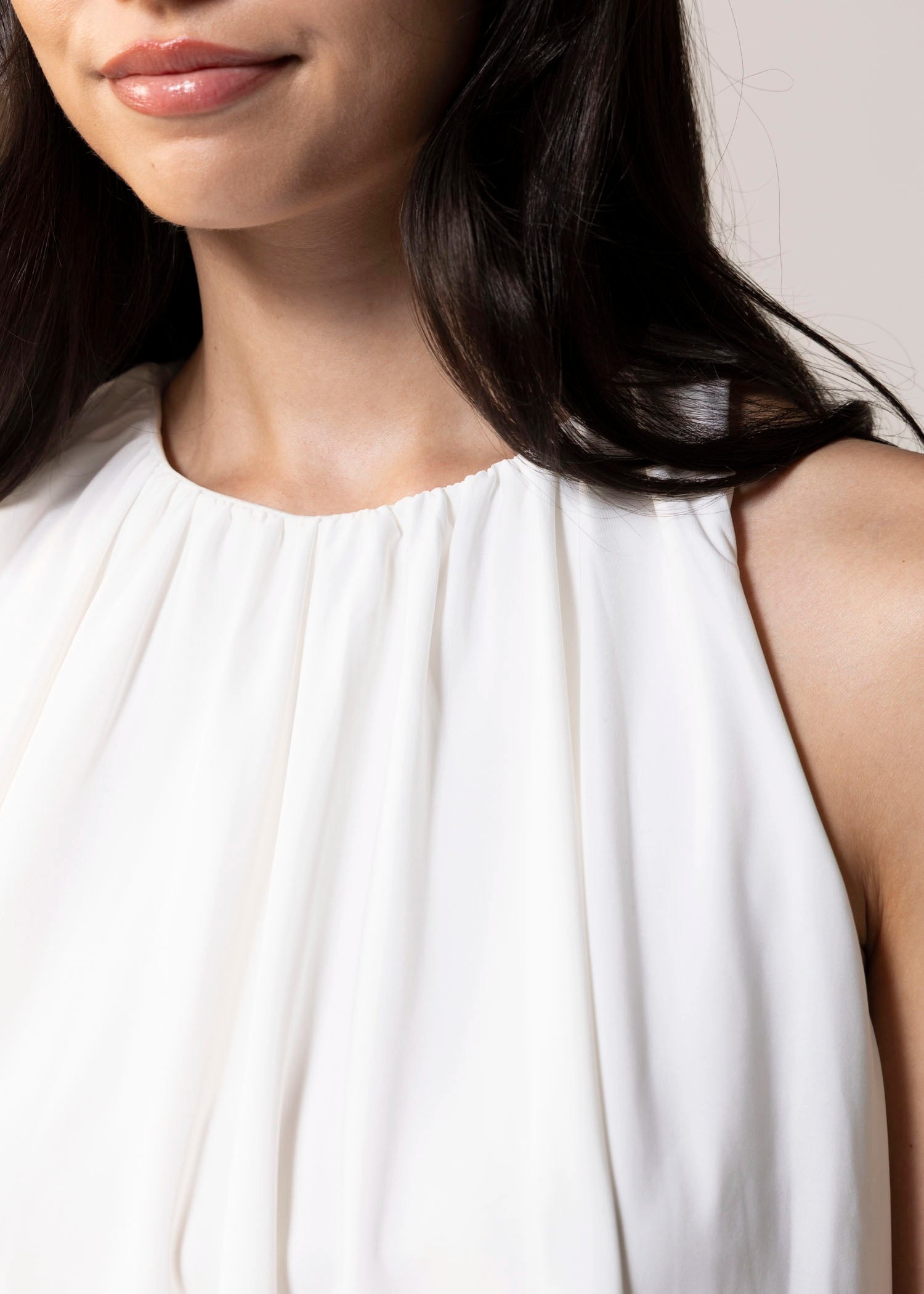 swatch-Off White bubble hem tank