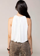 swatch-Off White bubble hem tank
