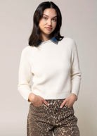 swatch_Ivory central park west nash denim collar sweater