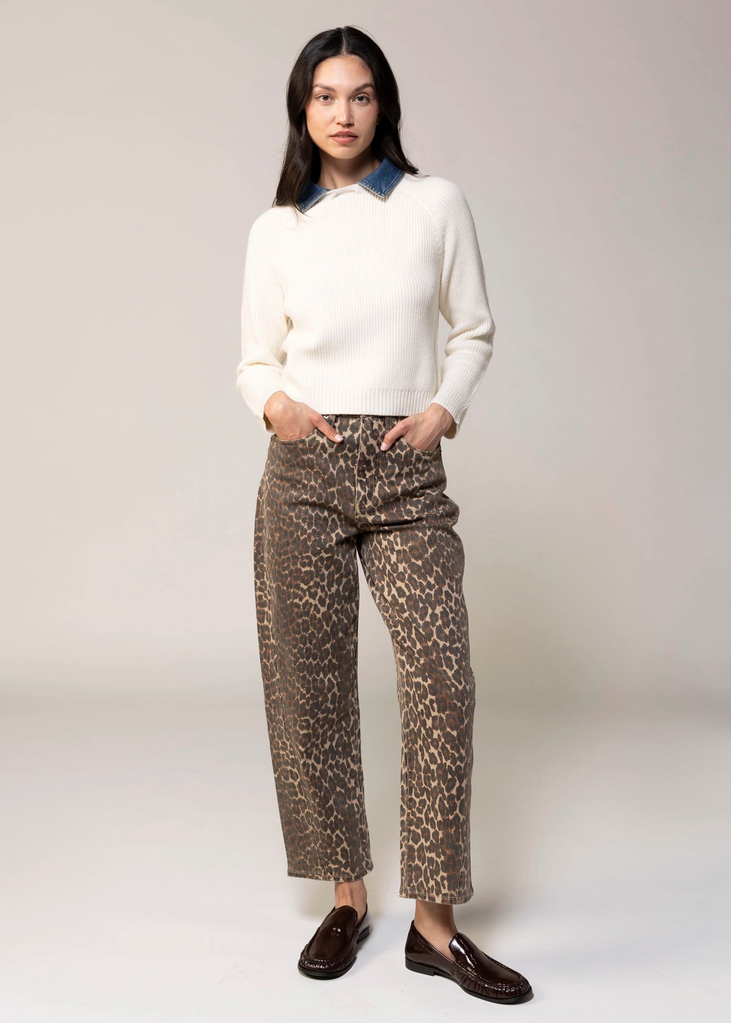 swatch_Ivory central park west nash denim collar sweater