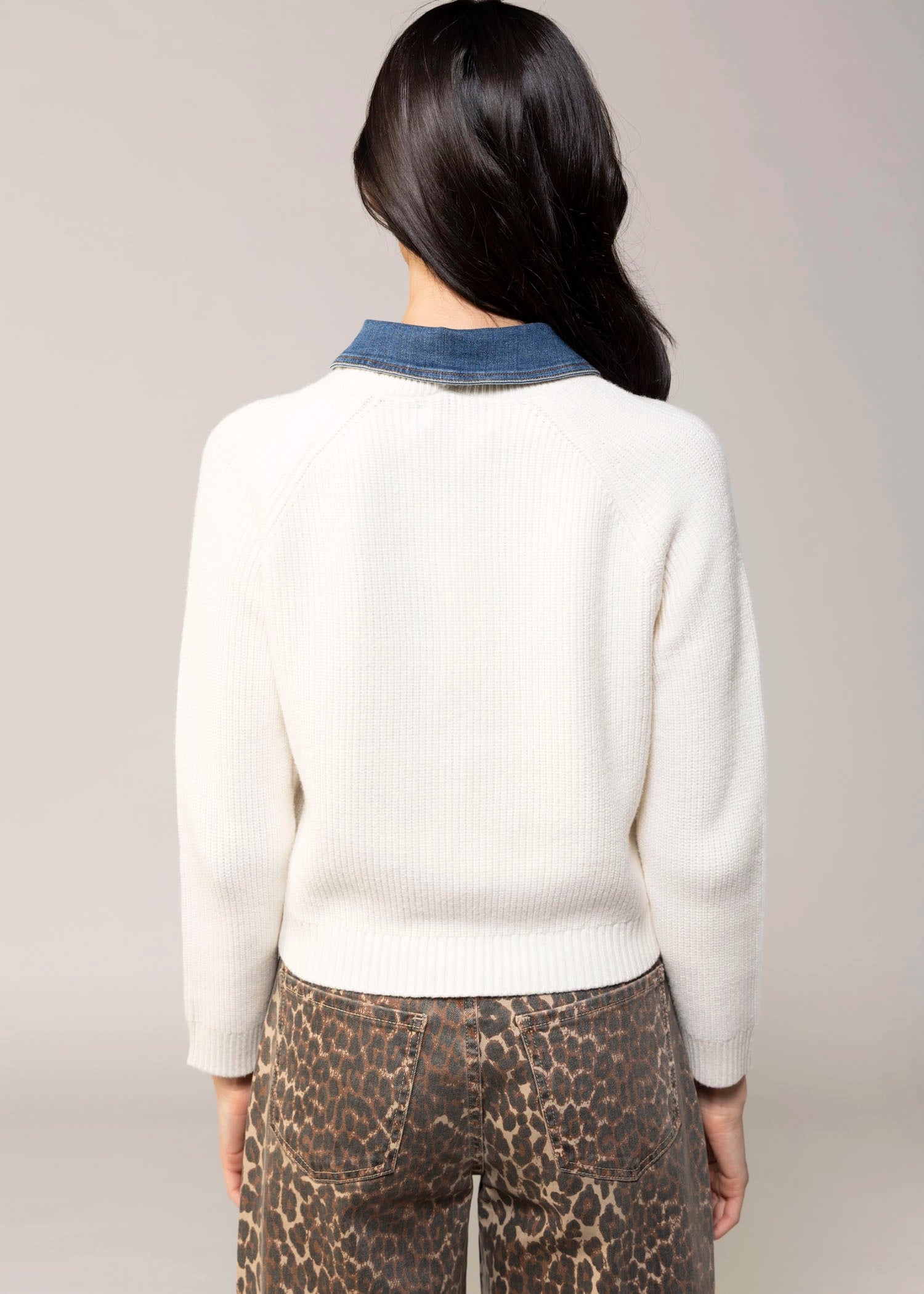 swatch_Ivory central park west nash denim collar sweater