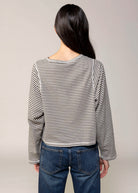 swatch_Charcoal waffle knit long sleeve tshirt