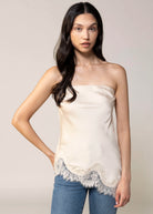 swatch_Ecru elodie the label lacey strapless top