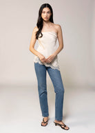 swatch_Ecru elodie the label lacey strapless top