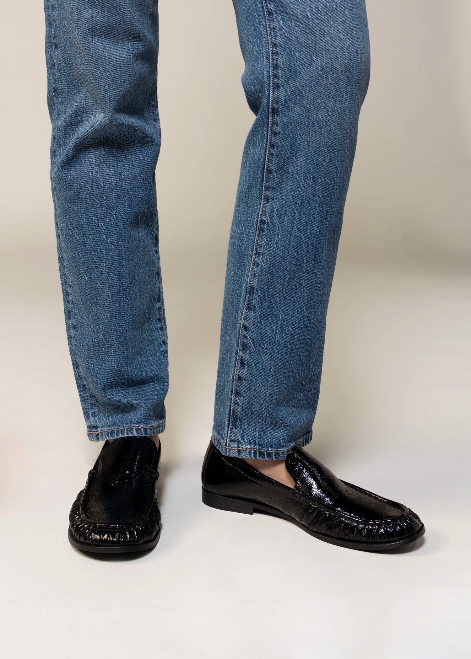swatch_Black Patent vagabond brandi rushed loafer