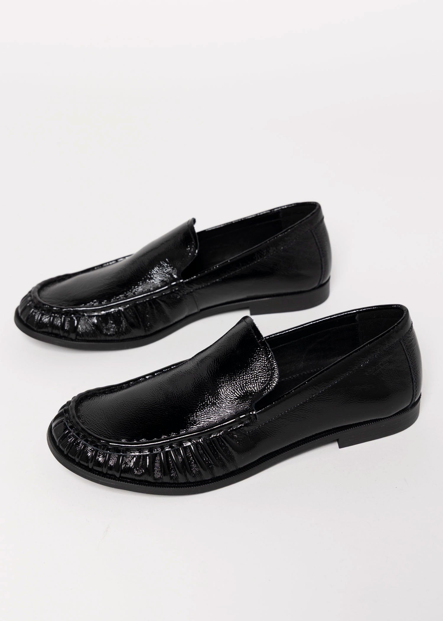swatch_Black Patent vagabond brandi rushed loafer
