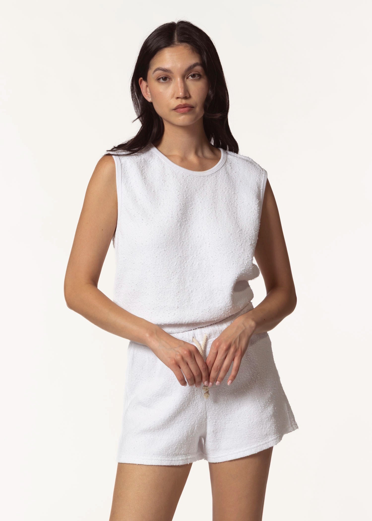 swatch_white carli boucle muscle tank apparel