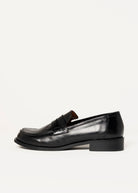 swatch_Black Leather louisa penny loafer flat shoes