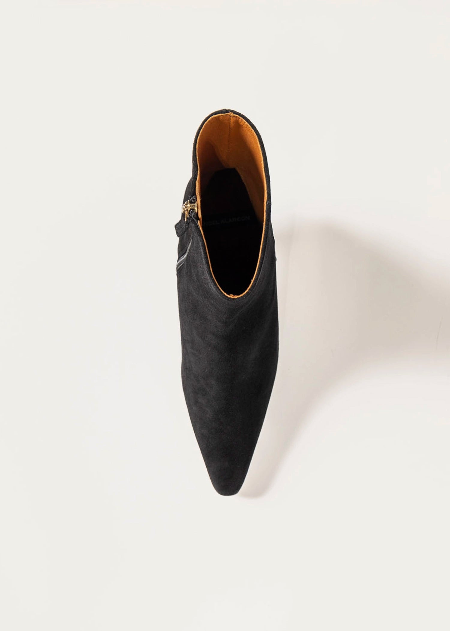 swatch_black suede cleo kitten heel bootie ankle boots