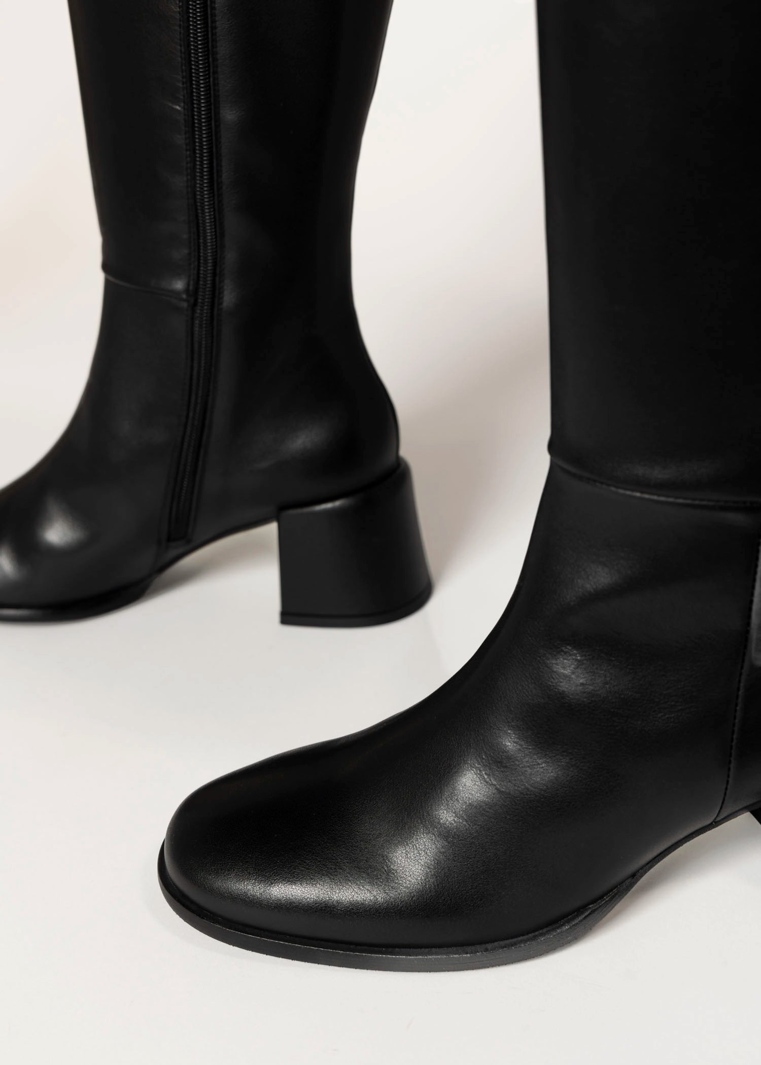 swatch_black leather ytita knee-high boot boots