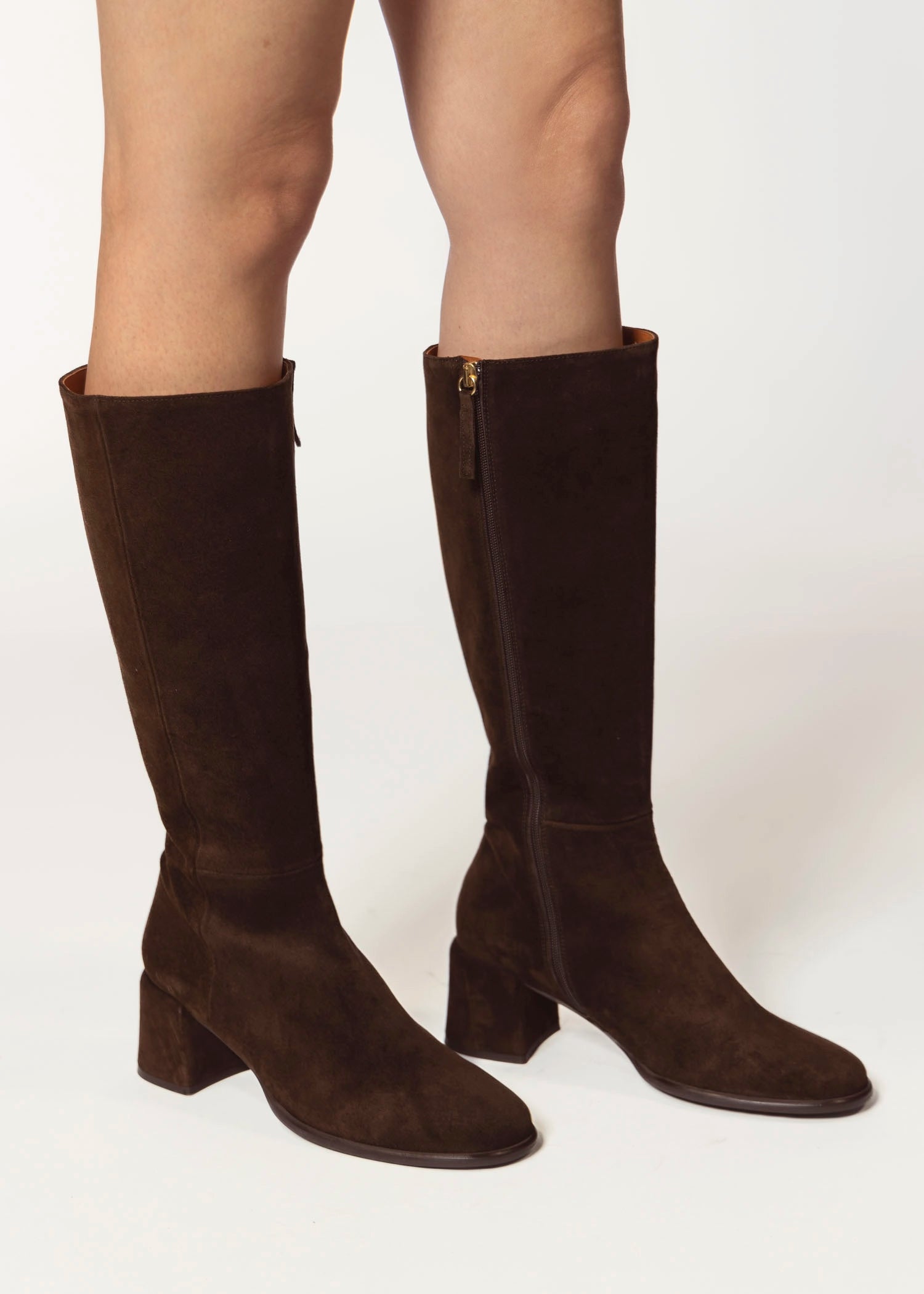 swatch_chocolate suede ytita knee-high boot boots