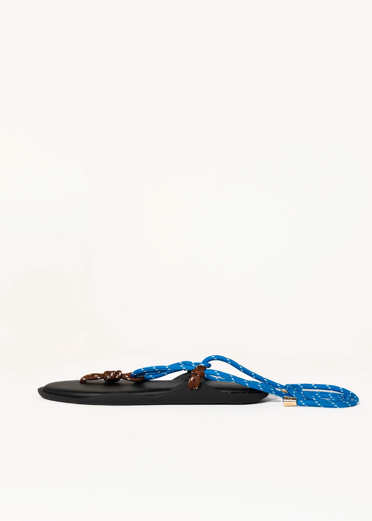 swatch_brown/blue flo twin tie up sandal flat sandals