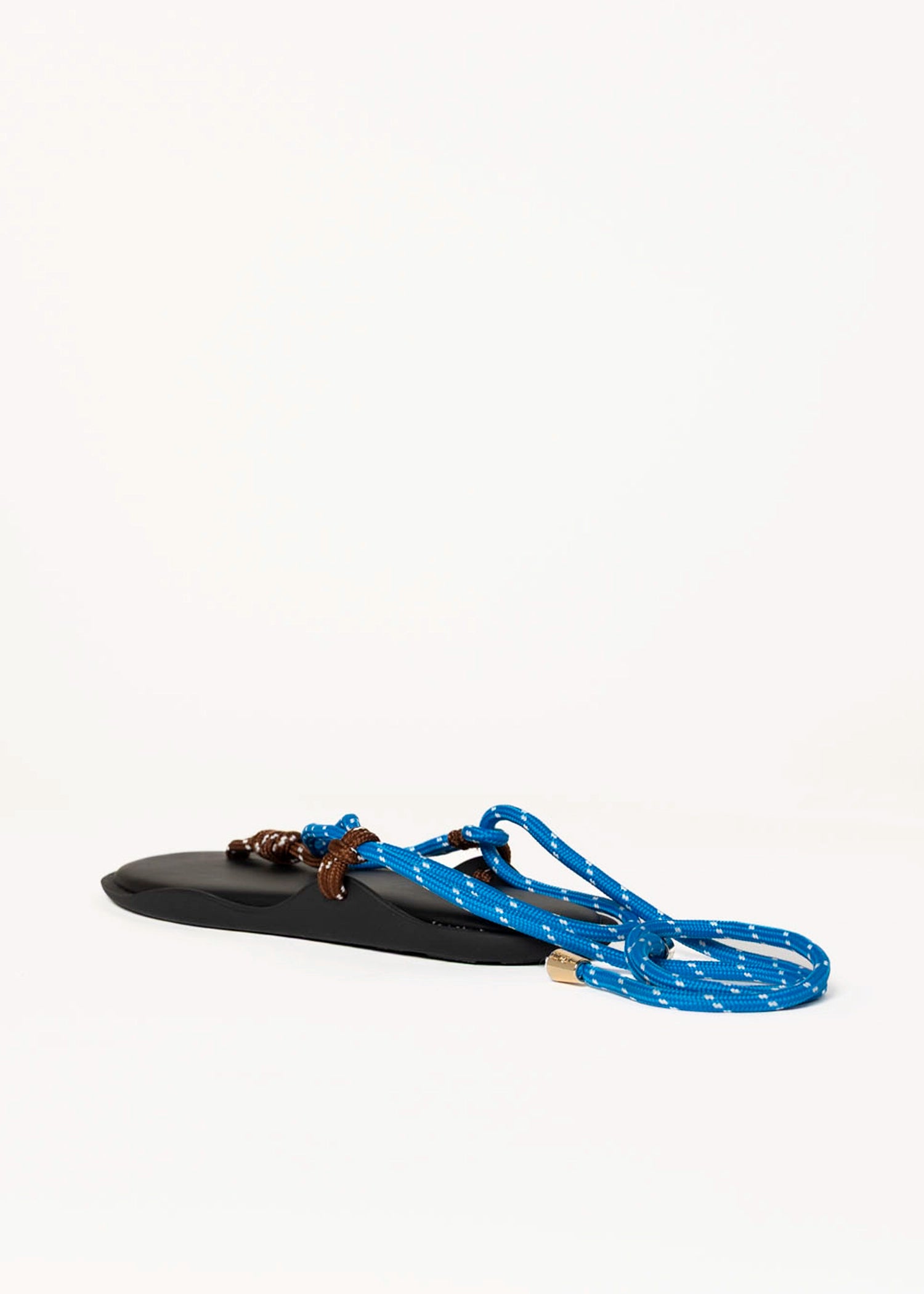 swatch_brown/blue flo twin tie up sandal flat sandals