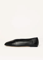 swatch_black leather bianca flat flat shoes