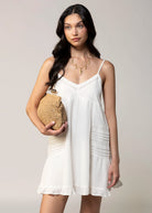 swatch_Off White deja vu lace mini dress
