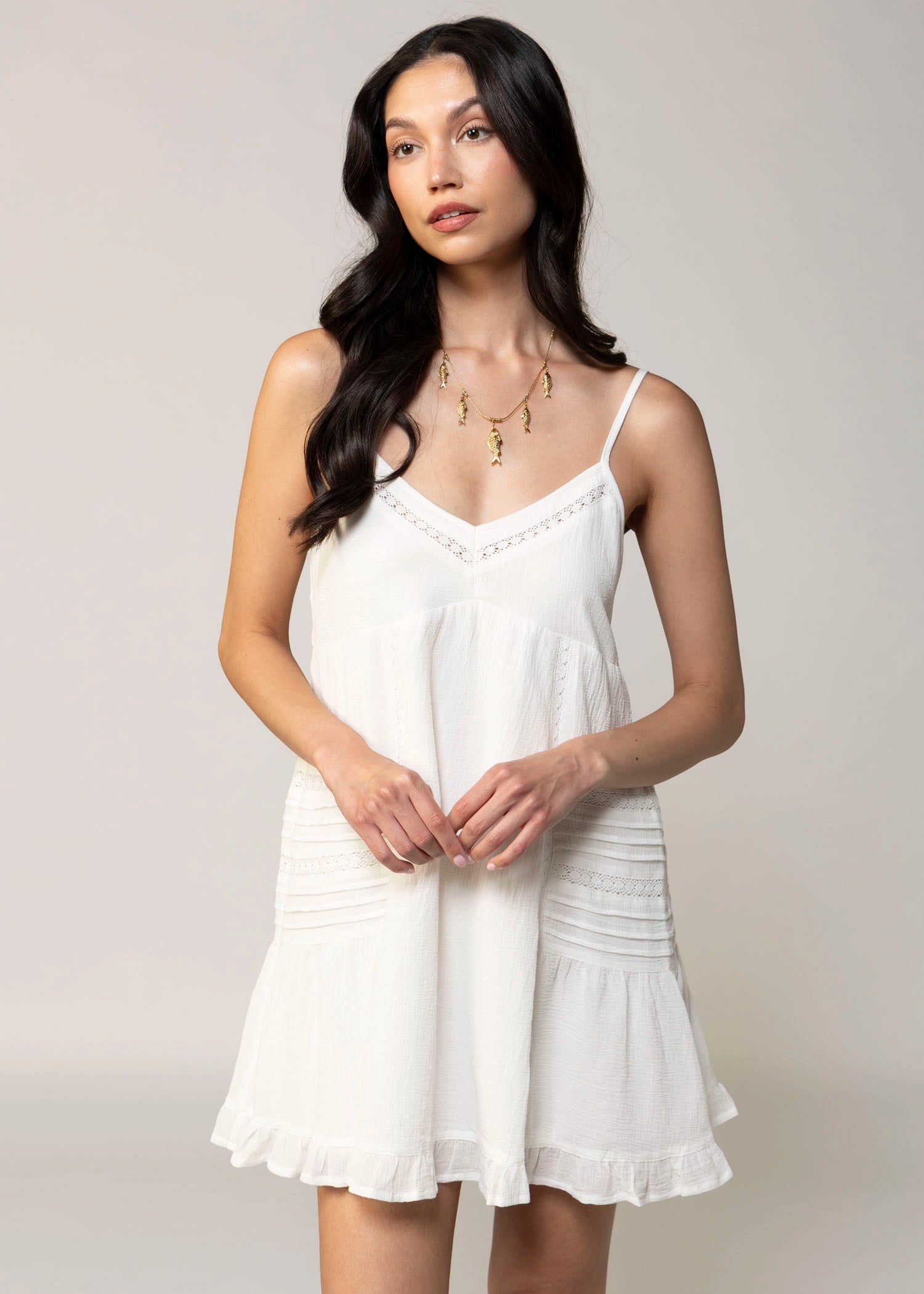 swatch_Off White deja vu lace mini dress