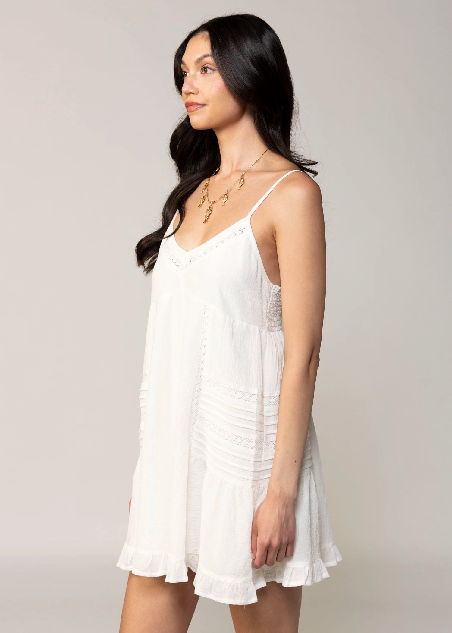swatch_Off White deja vu lace mini dress