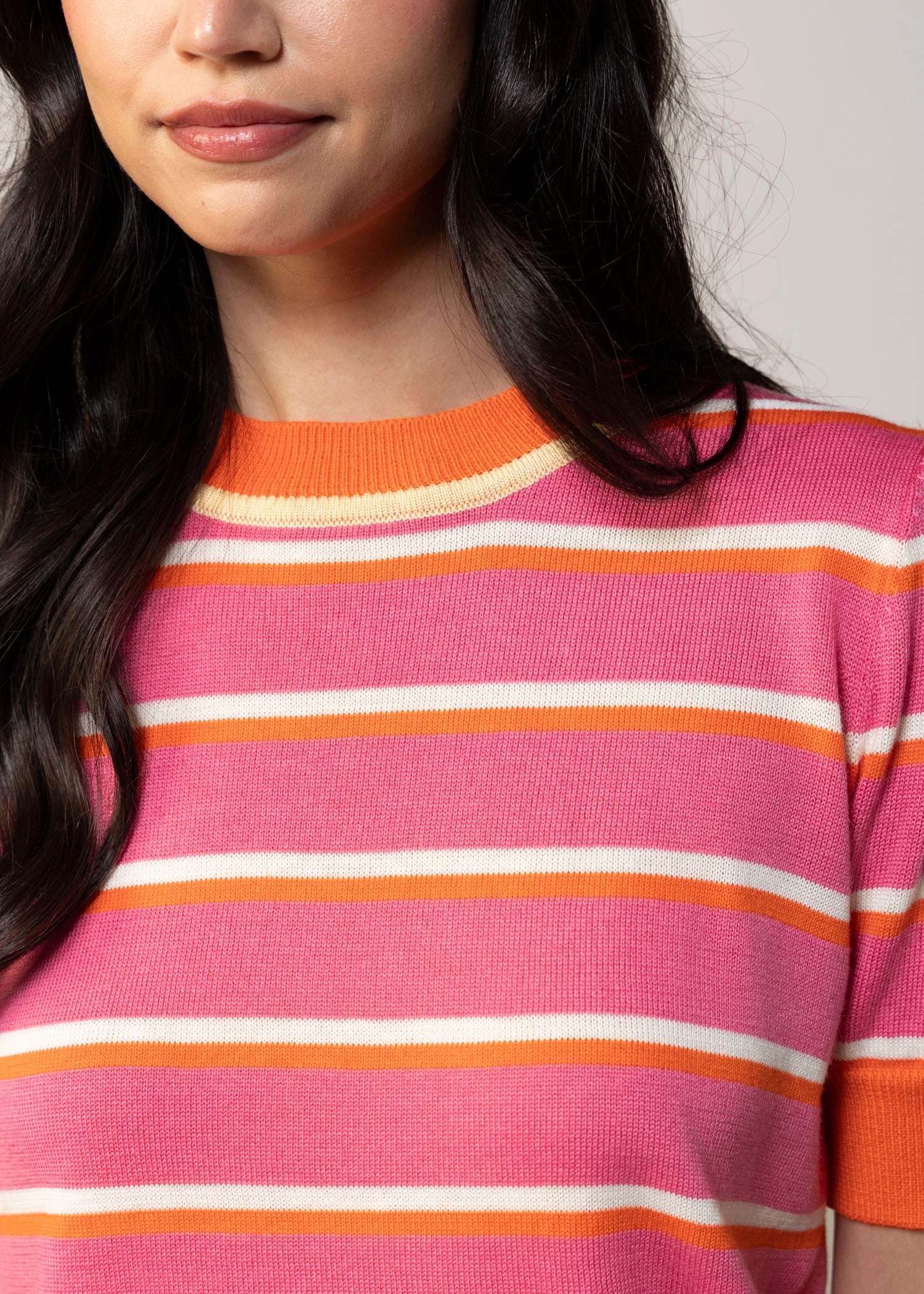 swatch_Rose striped knit tshirt