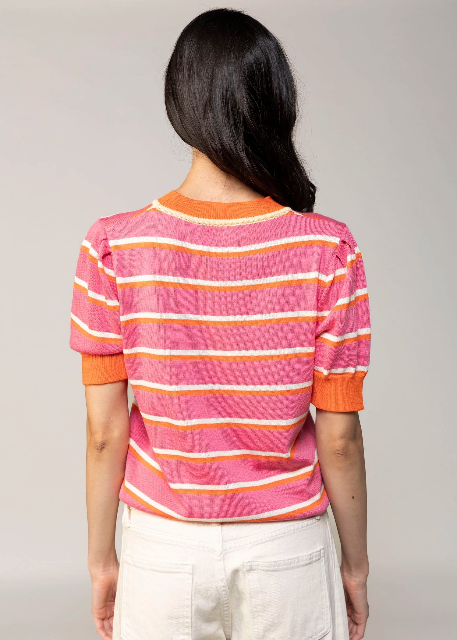 swatch_Rose striped knit tshirt