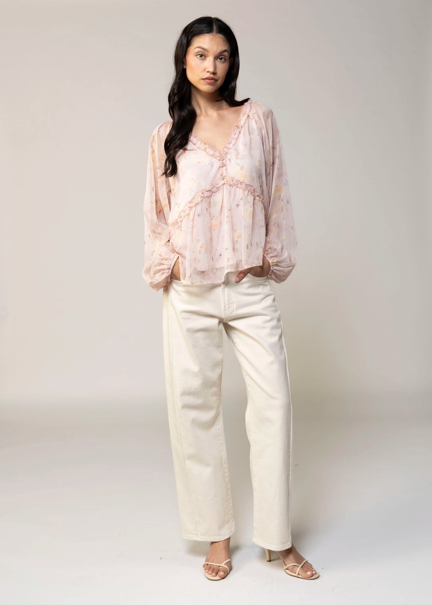 swatch_Pink Floral flowy blouse