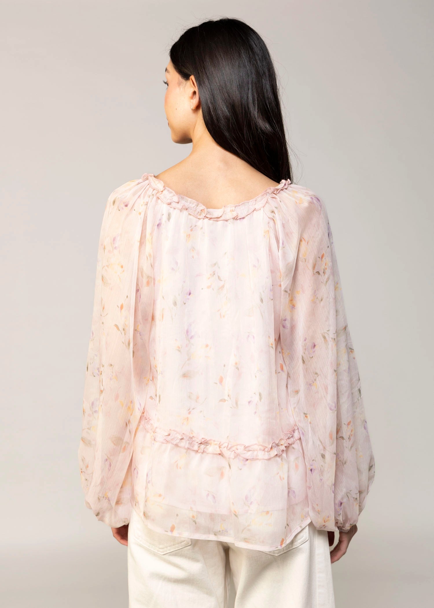swatch_Pink Floral flowy blouse