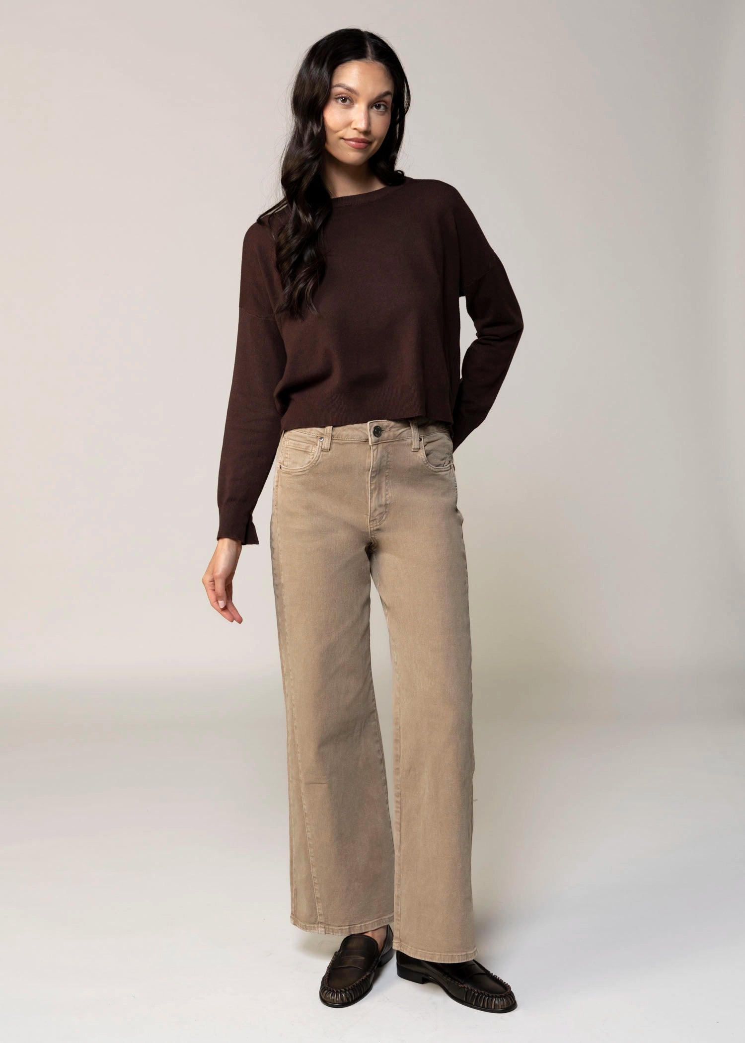 swatch_Milk Tea kut from the kloth meg wide leg jean