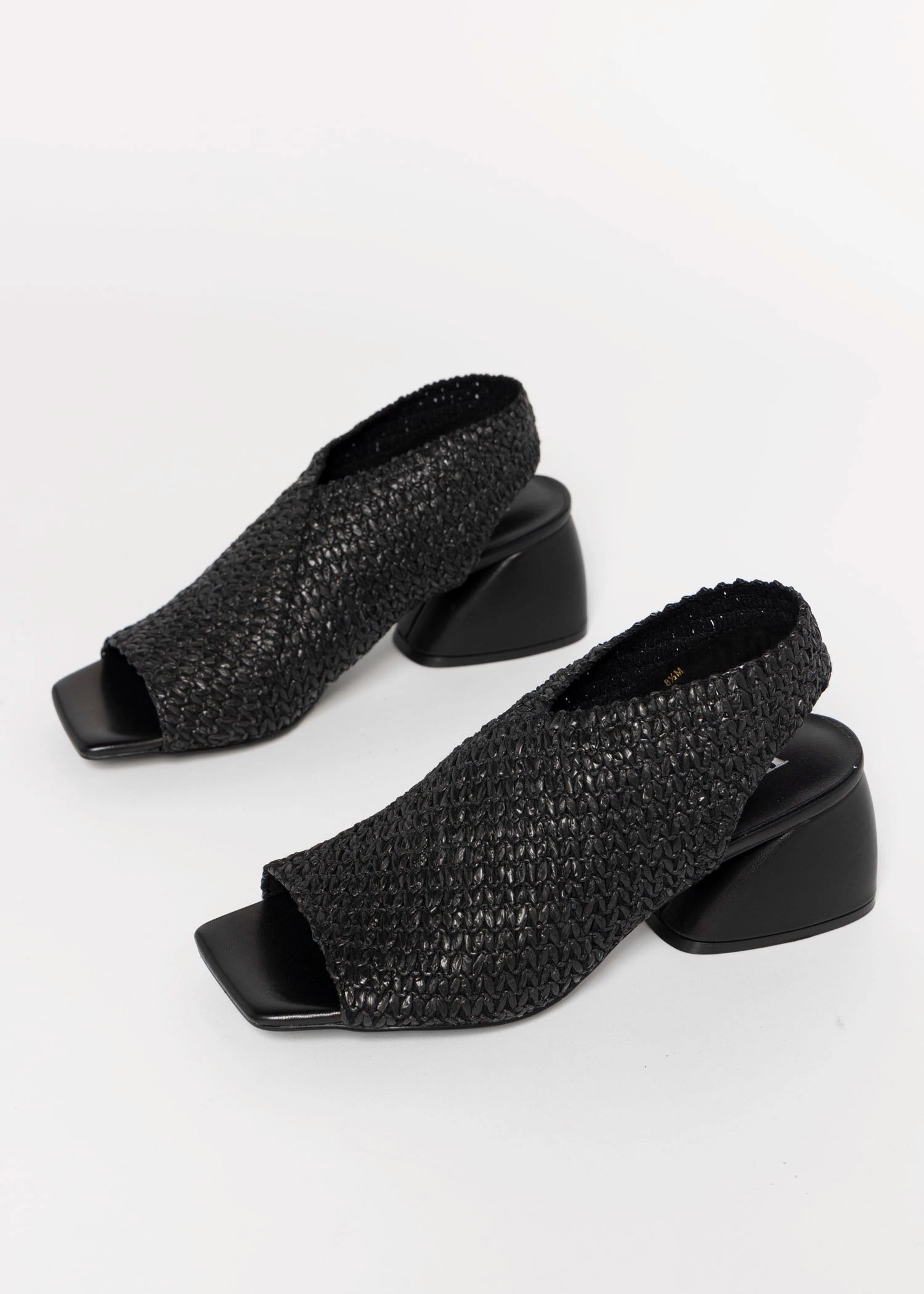 swatch_Black vaneli woven raffia slingback heel