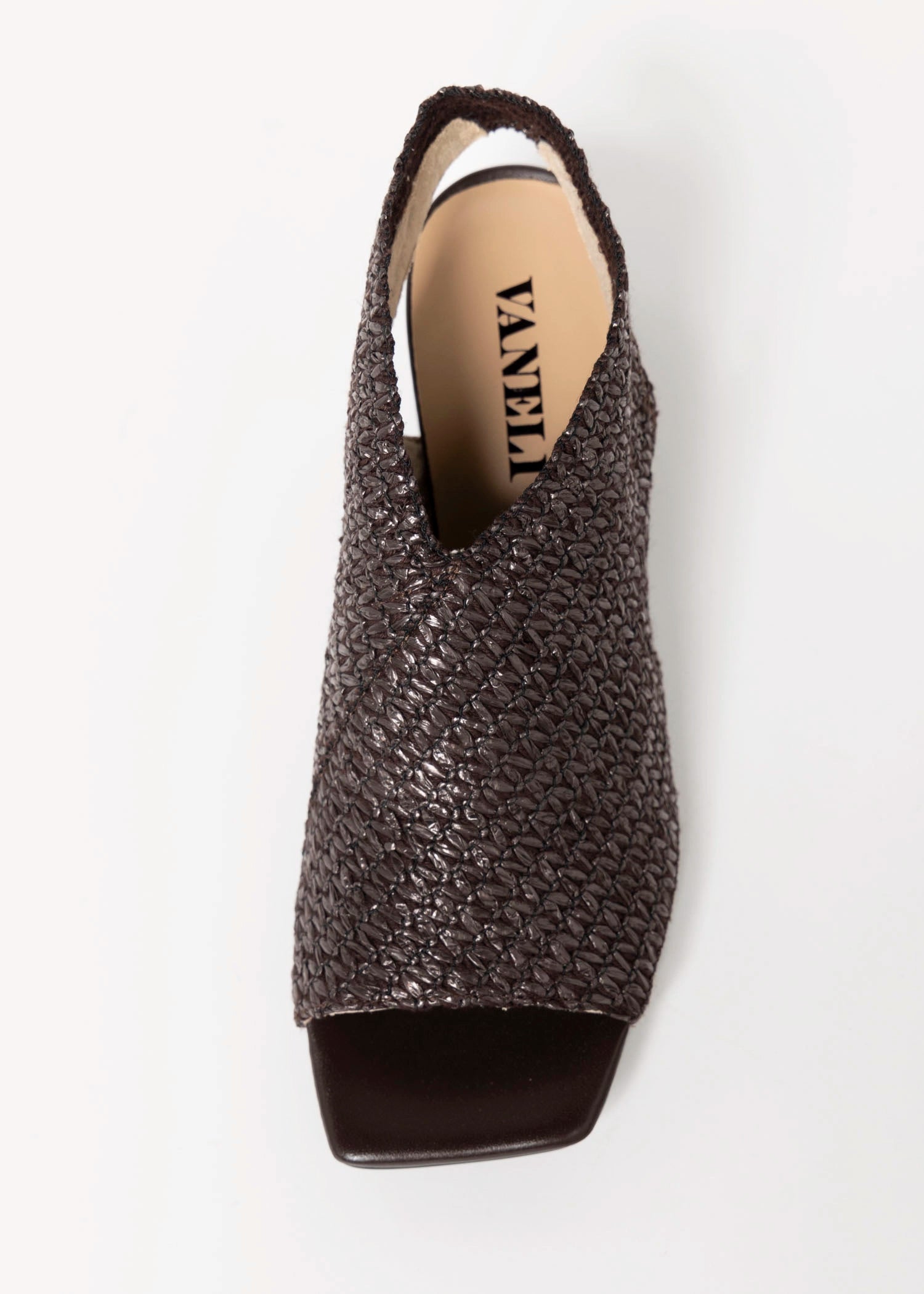 swatch_Dark Brown vaneli woven raffia slingback heel