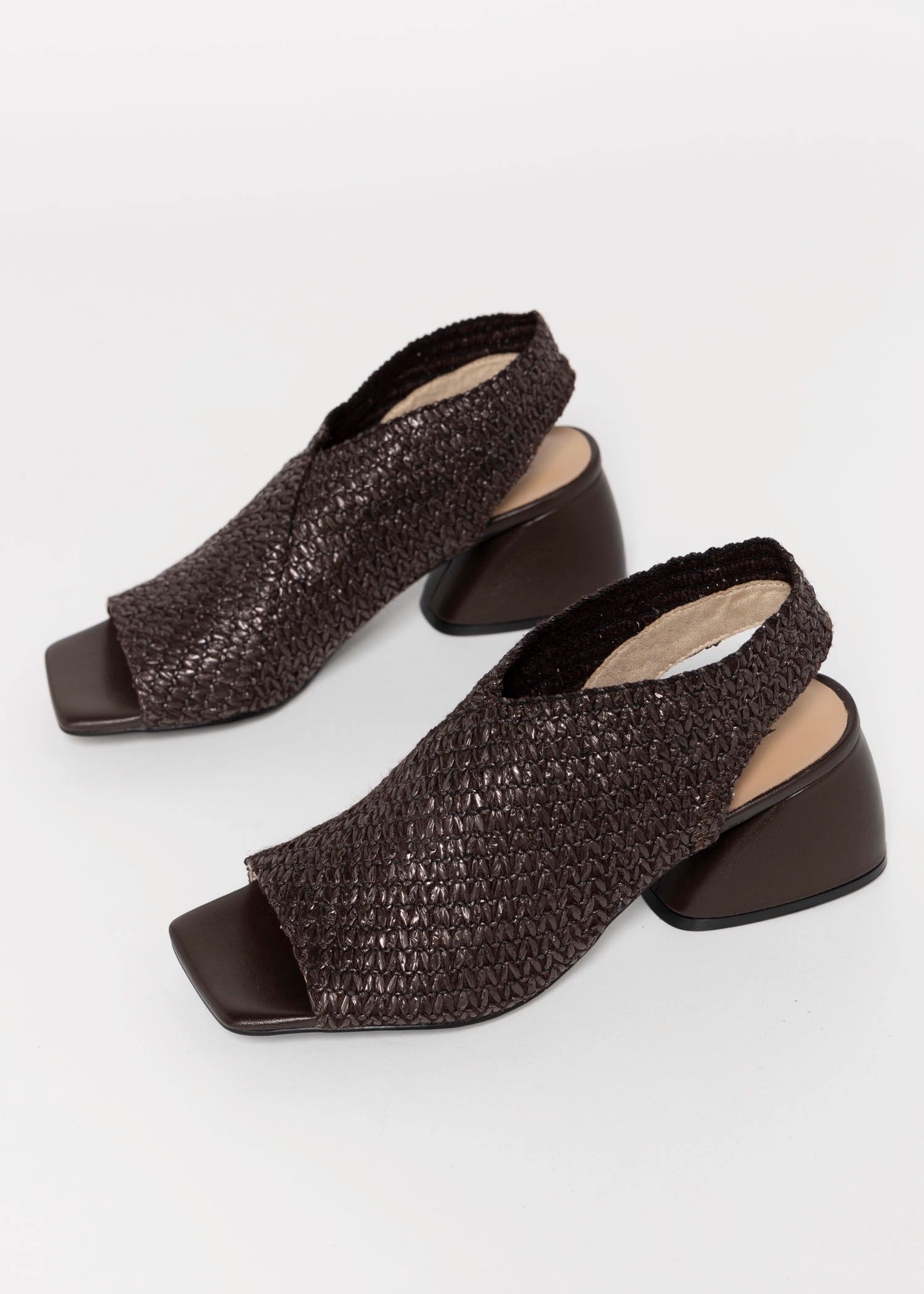 swatch_Dark Brown vaneli woven raffia slingback heel