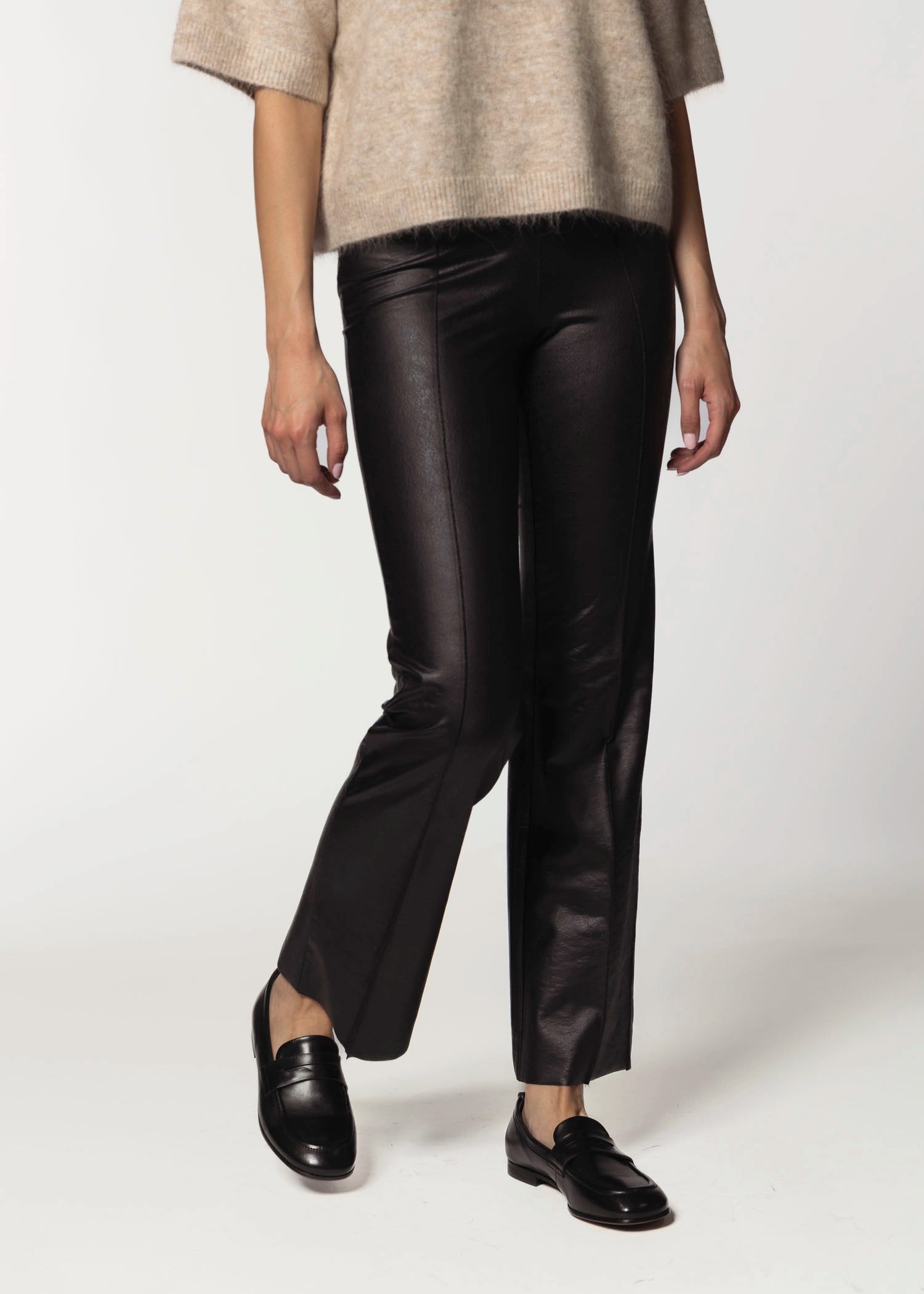 swatch_black elysse foiled leather pant apparel