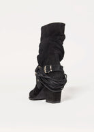 swatch_black suede moto boot
