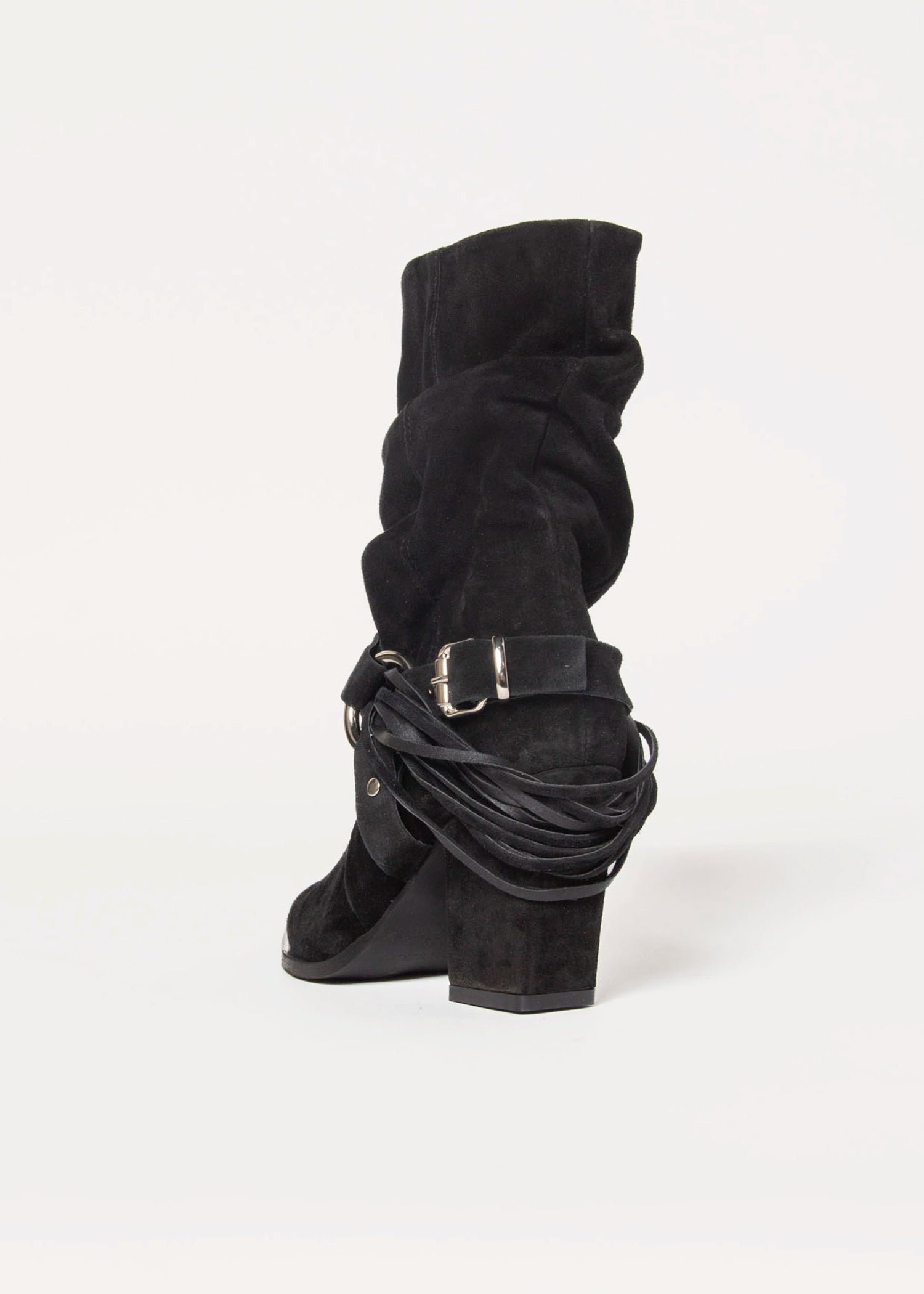 swatch_black suede moto boot