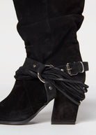 swatch_black suede moto boot