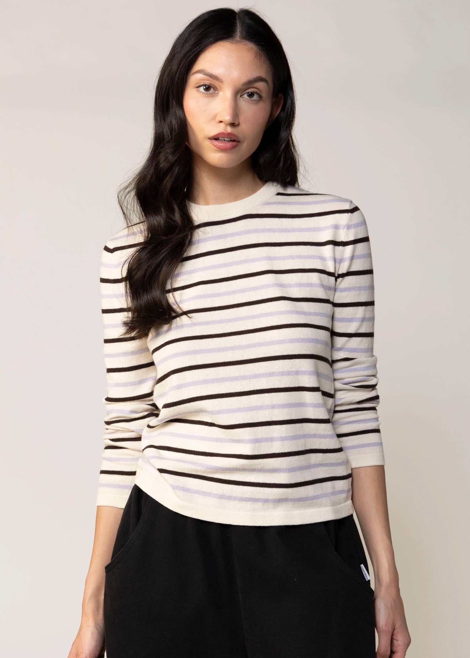 swatch_Cream Multi stitches and stripes o'connor striped sweater