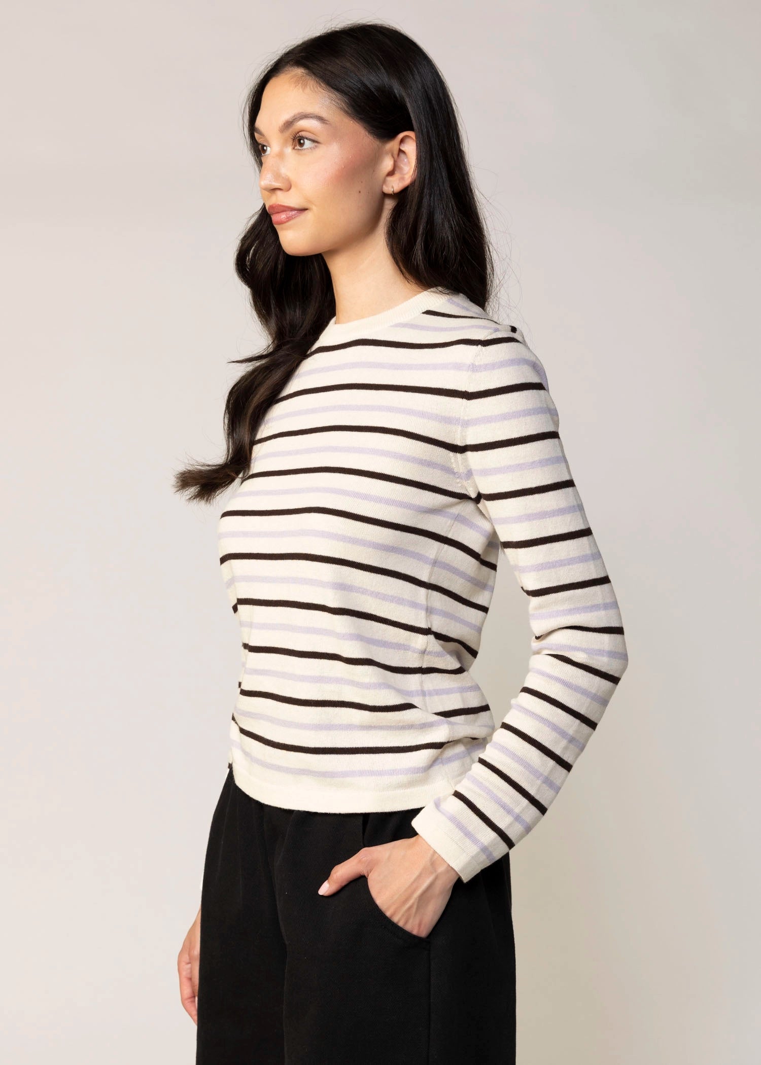 swatch_Cream Multi stitches and stripes o'connor striped sweater