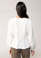 swatch_White aaron and amber ruffle bottom blouse