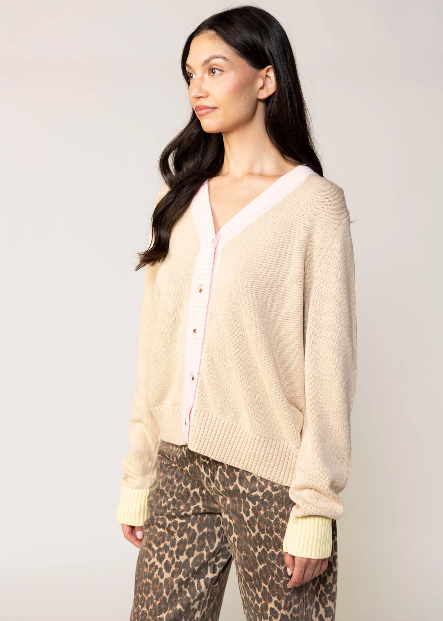 swatch_Soft Beige little lies faye colorblock cardigan