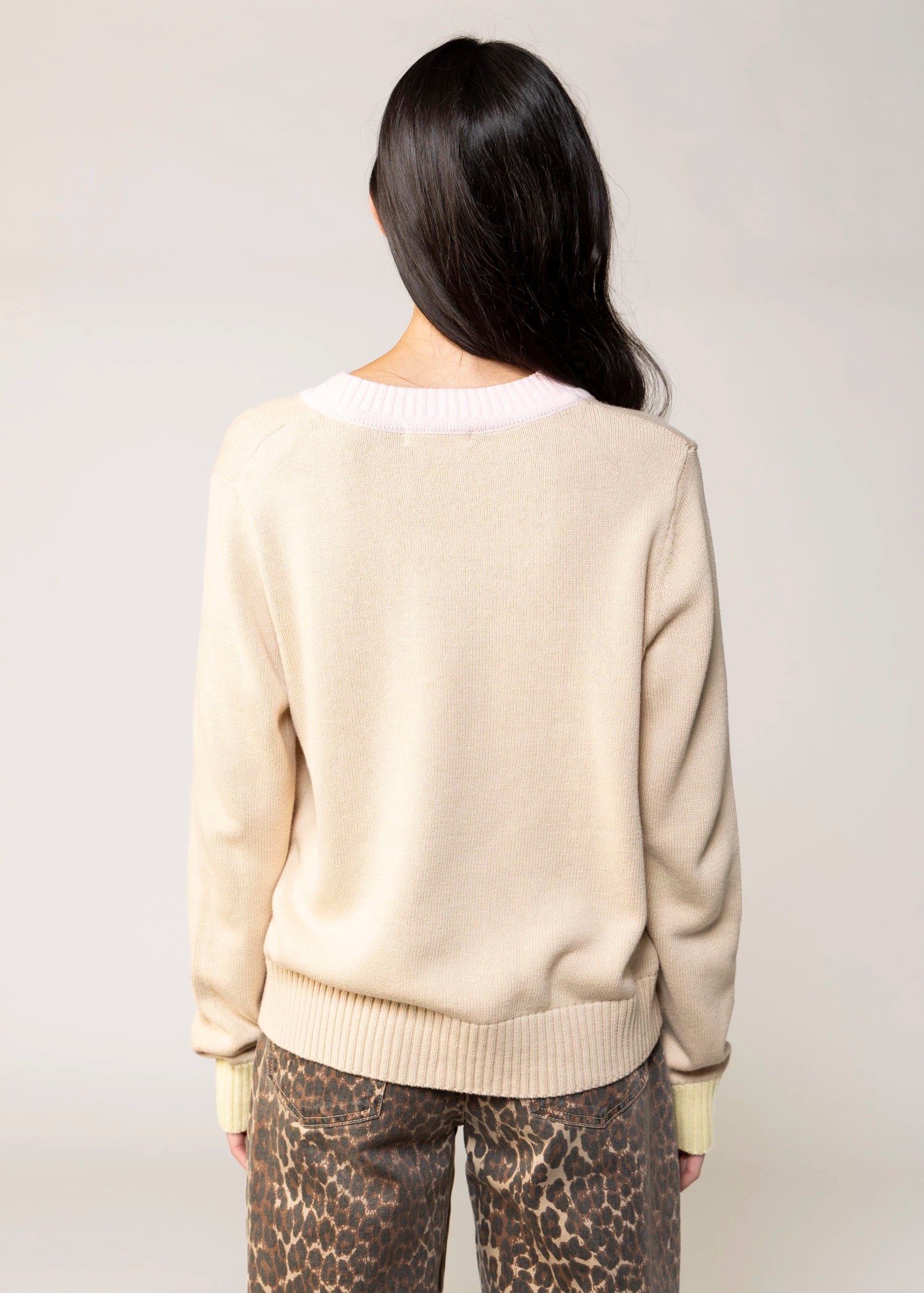 swatch_Soft Beige little lies faye colorblock cardigan