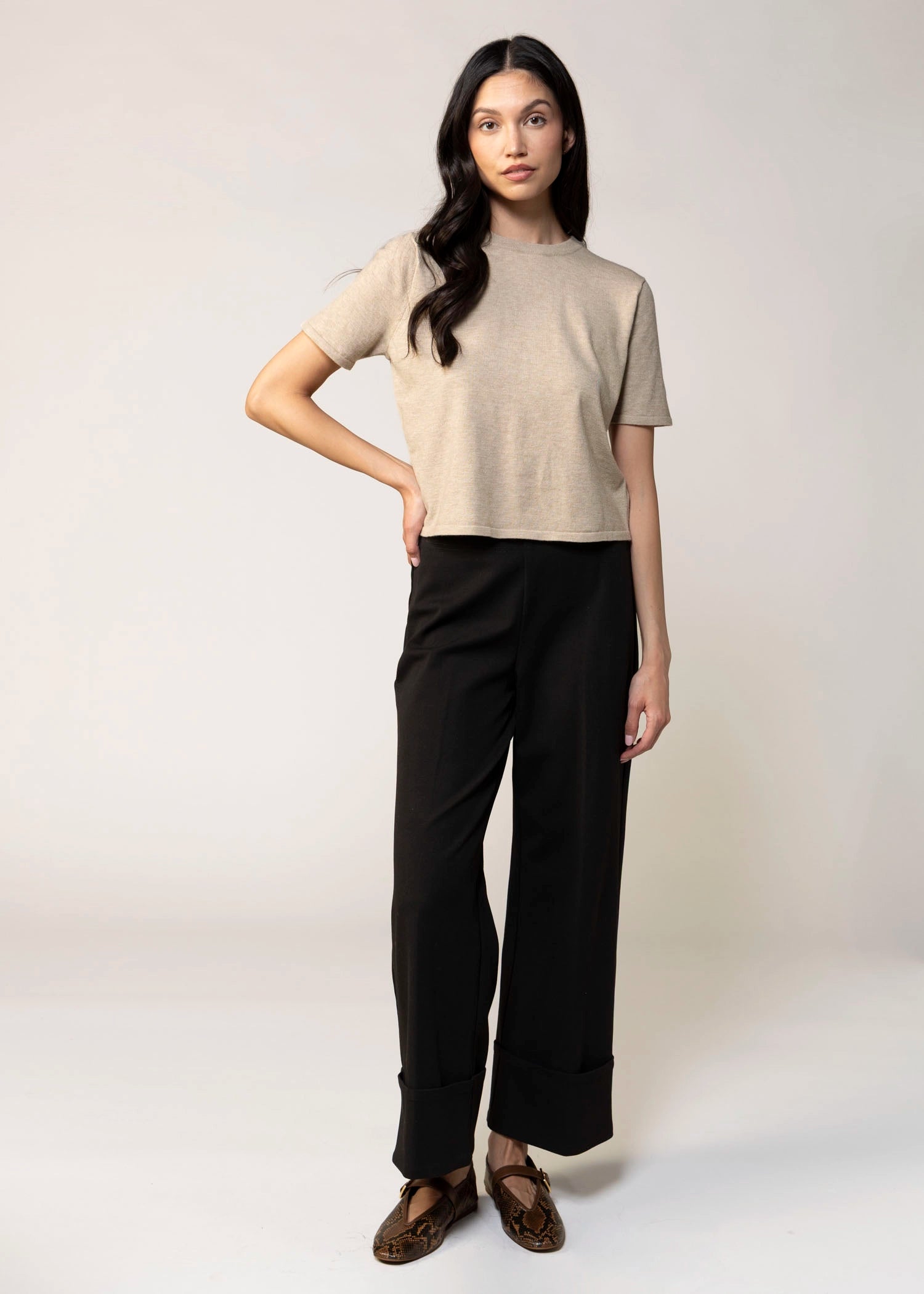 swatch_Black fifteen twenty regina cuffed pant