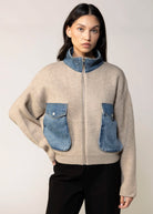 swatch_Dark Sand blank nyc glow up sweater jacket