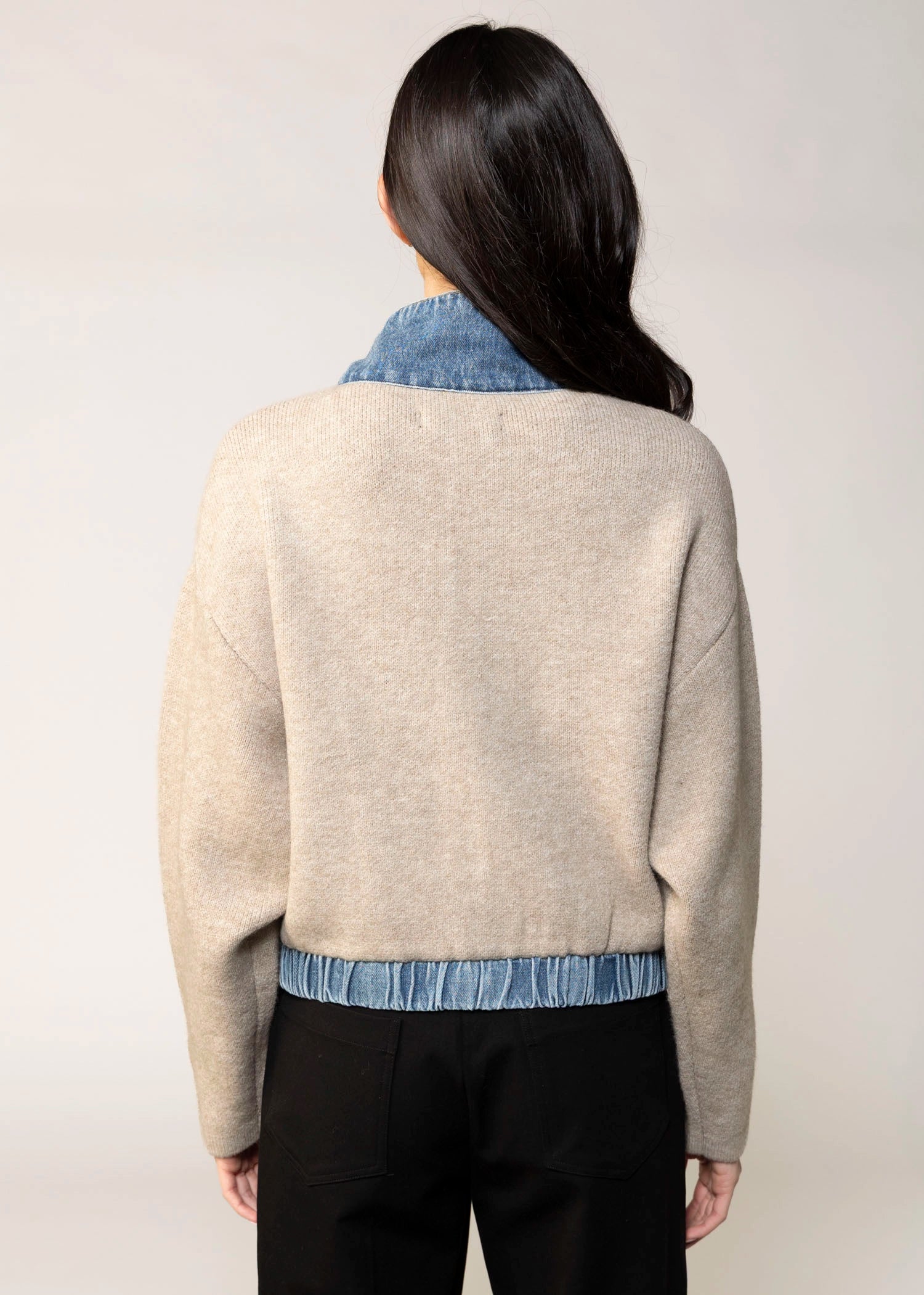 swatch_Dark Sand blank nyc glow up sweater jacket