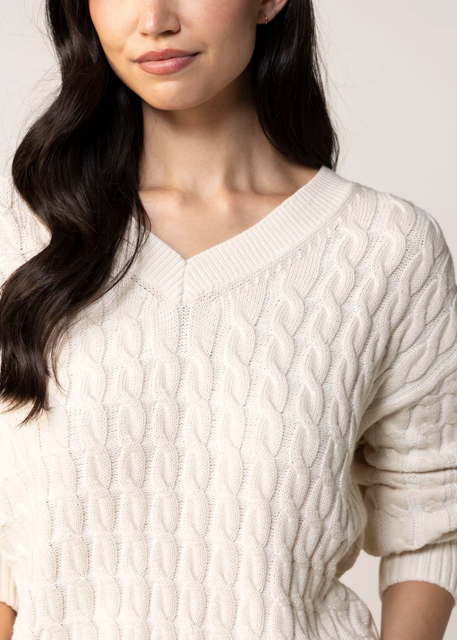 swatch_Cream stitches and stripes rossi vneck sweater