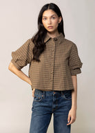 swatch_Olive Plaid kanney button down shirt