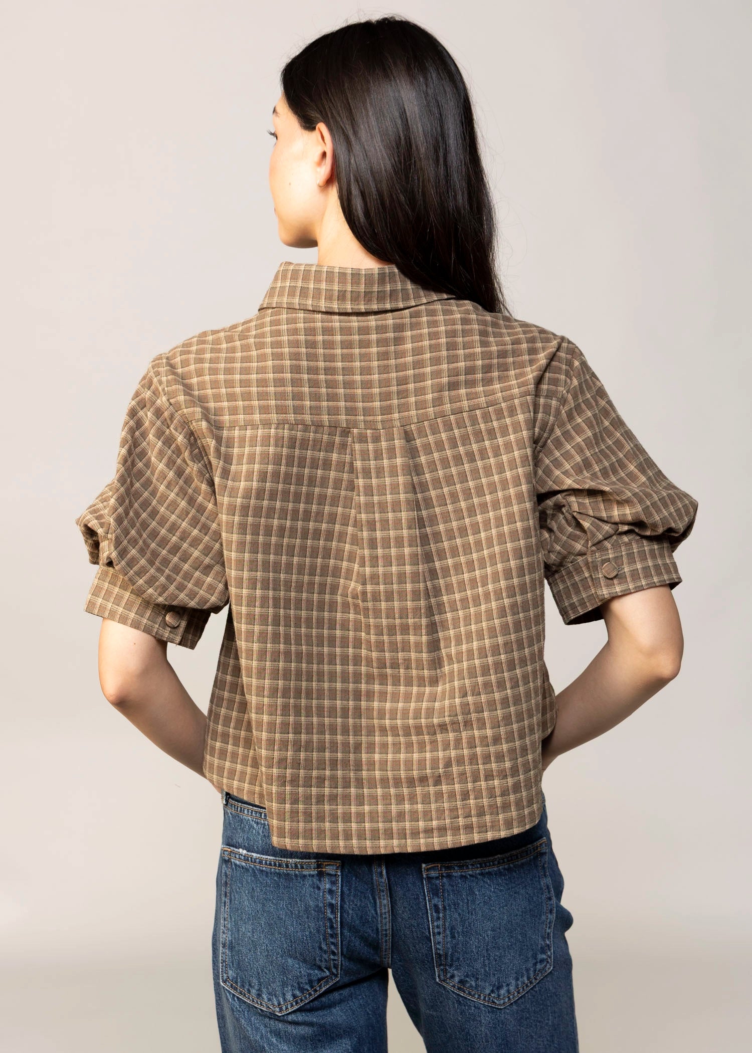 swatch_Olive Plaid kanney button down shirt