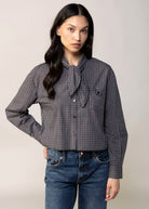 swatch_Navy greylin honey check button down shirt