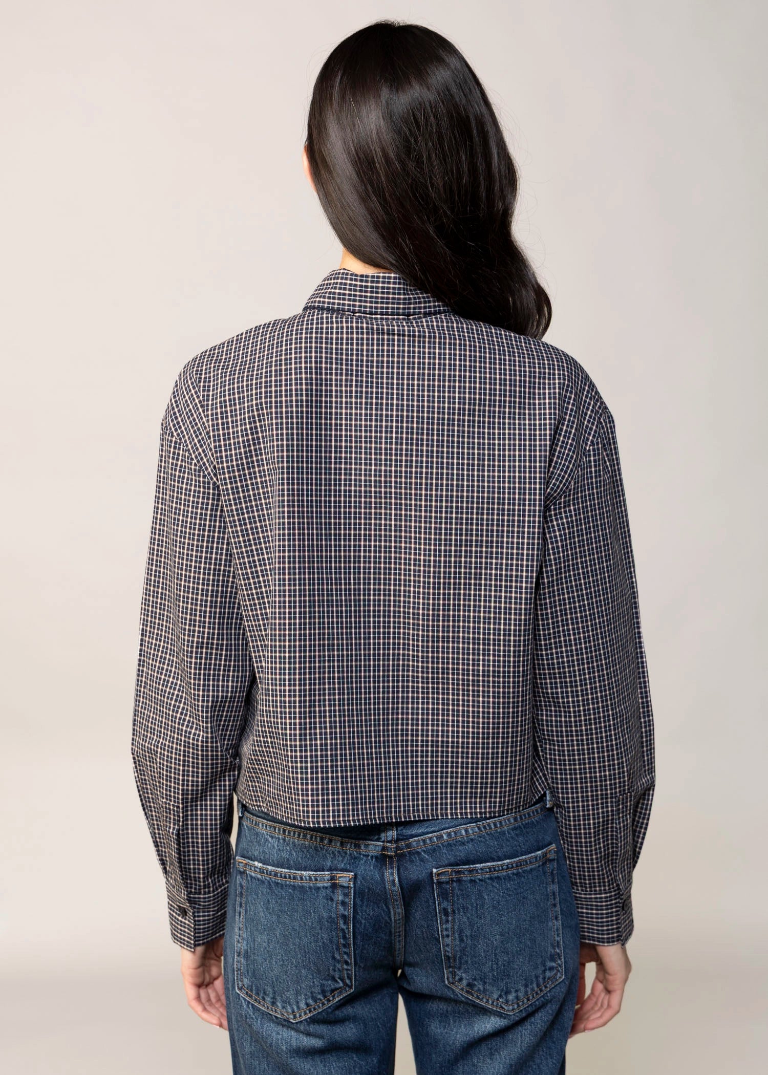 swatch_Navy greylin honey check button down shirt