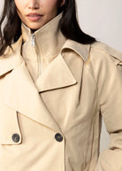 swatch-Khaki avec les filles cropped funnel neck trench jacket