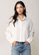 swatch_White/Grey pinstripe cropped button down shirt