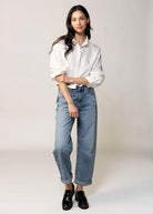 swatch_White/Grey pinstripe cropped button down shirt