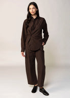swatch_Brown/Black pistola mila button down shirt